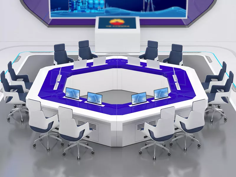 Monitorovací konzole nepravidelného tvaru